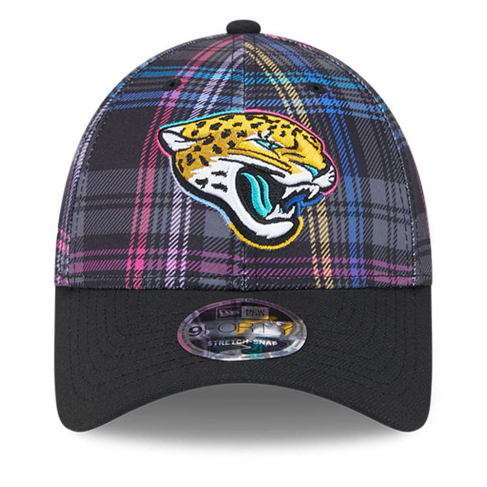 Jacksonville Jaguars New Era 2024 NFL Crucial Catch Plaid 9FORTY Adjustable Hat Black