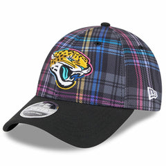 Jacksonville Jaguars New Era 2024 NFL Crucial Catch Plaid 9FORTY Adjustable Hat Black