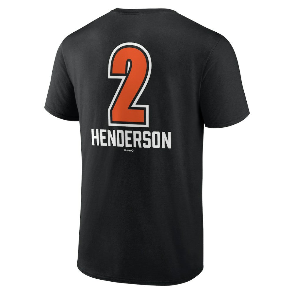Gunnar Henderson Baltimore Orioles Fastball Player Name & Number T-Shirt - Black T-shirts