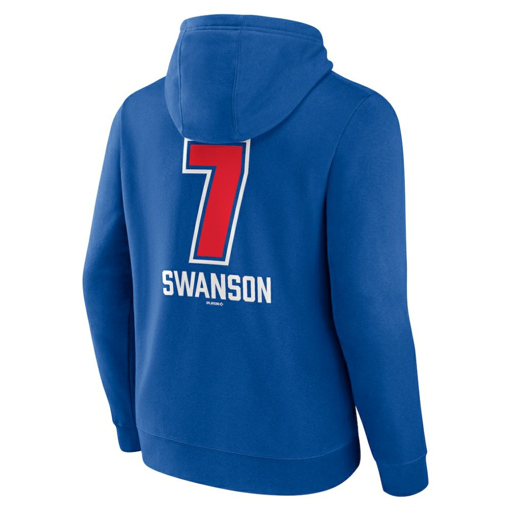 Dansby Swanson Chicago Cubs Fastball Player Name & Number Pullover Hoodie - Royal Hoodies