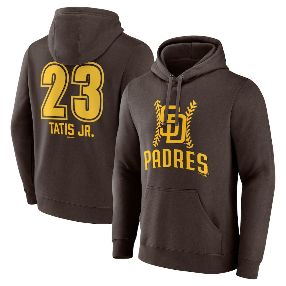 Fernando Tatis Jr. San Diego Padres Fastball Player Name & Number Pullover Hoodie - Brown Hoodies