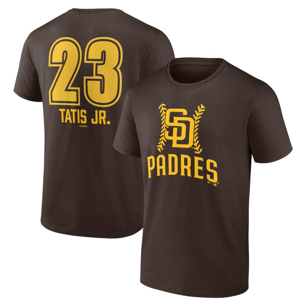 Fernando Tatis Jr. San Diego Padres Fastball Player Name & Number T-Shirt - Brown T-shirts