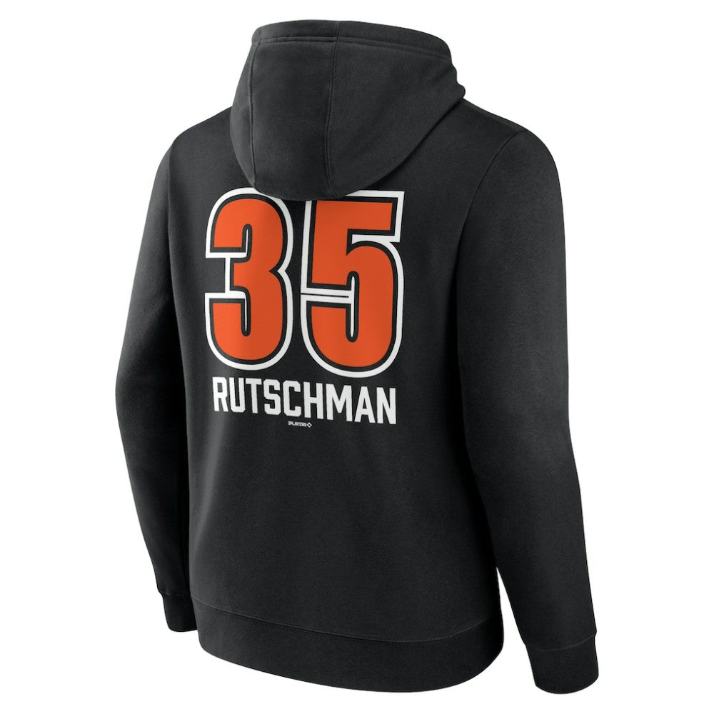 Adley Rutschman Baltimore Orioles Fastball Player Name & Number Pullover Hoodie - Black Hoodies