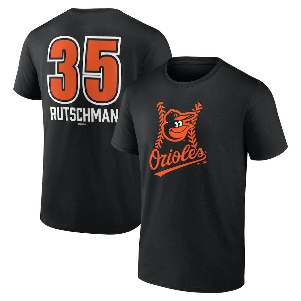 Adley Rutschman Baltimore Orioles Fastball Player Name & Number T-Shirt - Black T-shirts
