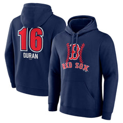 Jarren Duran Boston Red Sox Fastball Player Name & Number Pullover Hoodie - Navy Hoodies