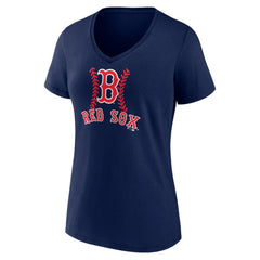 Jarren Duran Boston Red Sox Women's Fastball Player Name & Number V-Neck T-Shirt - Navy T-shirts