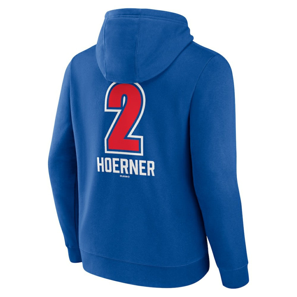 Nico Hoerner Chicago Cubs Fastball Player Name & Number Pullover Hoodie - Royal Hoodies