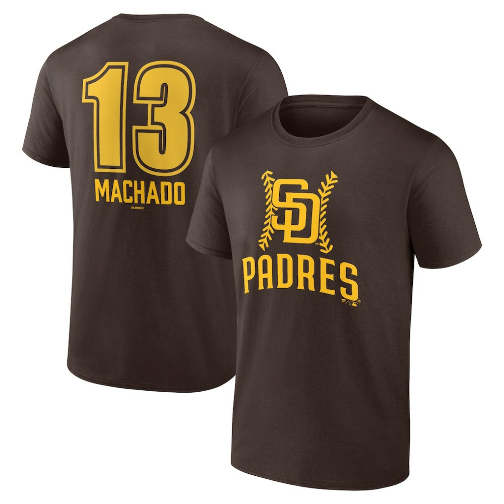 Manny Machado San Diego Padres Fastball Player Name & Number T-Shirt - Brown T-shirts