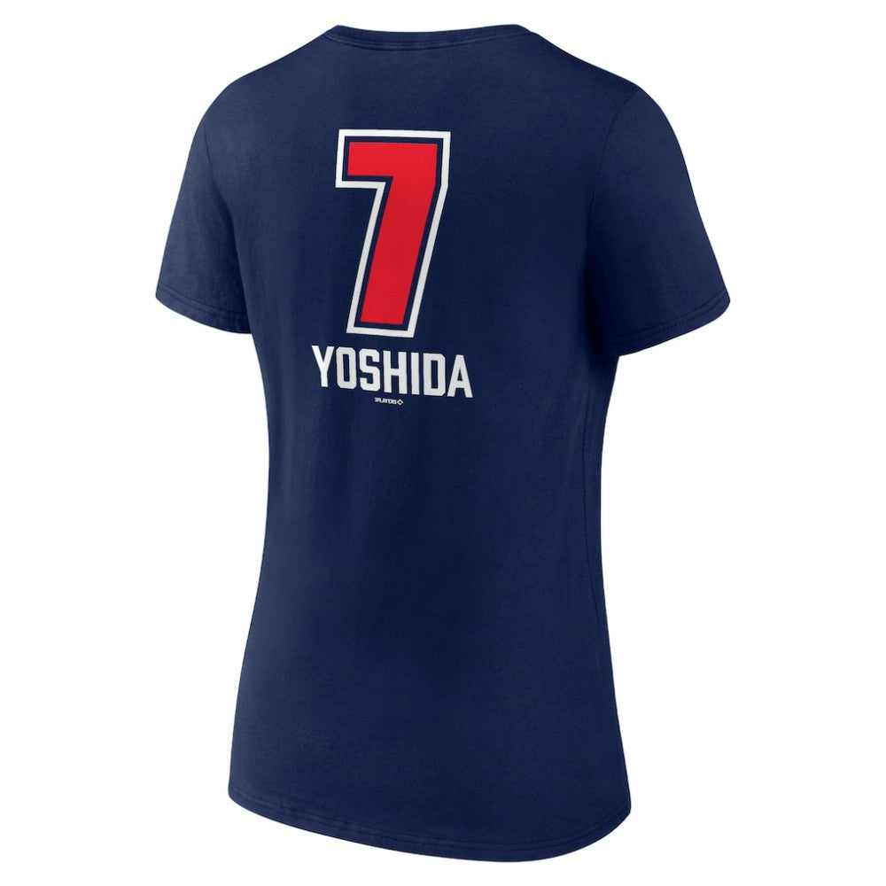 Masataka Yoshida Boston Red Sox Women's Fastball Player Name & Number V-Neck T-Shirt - Navy T-shirts