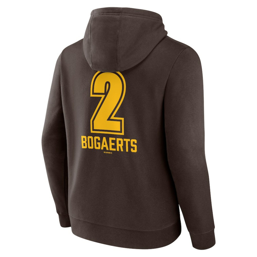 Xander Bogaerts San Diego Padres Fastball Player Name & Number Pullover Hoodie - Brown Hoodies