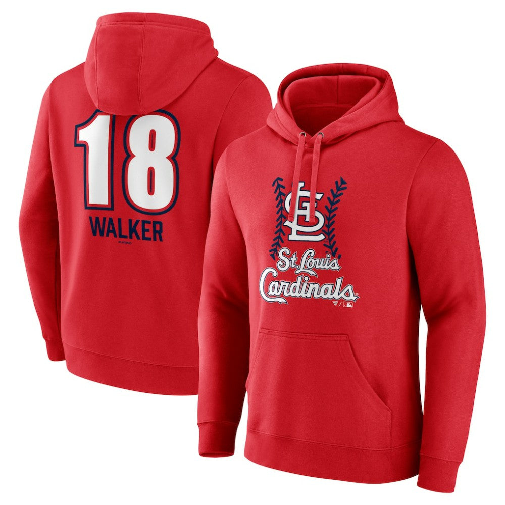 Jordan Walker St. Louis Cardinals Fastball Player Name & Number Pullover Hoodie - Red Hoodies