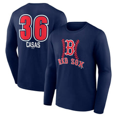 Triston Casas Boston Red Sox Fastball Player Name & Number Long Sleeve T-Shirt - Navy T-shirts