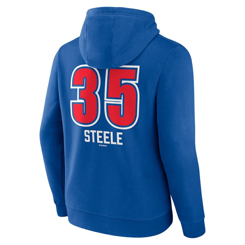 Justin Steele Chicago Cubs Fastball Player Name & Number Pullover Hoodie - Royal Hoodies