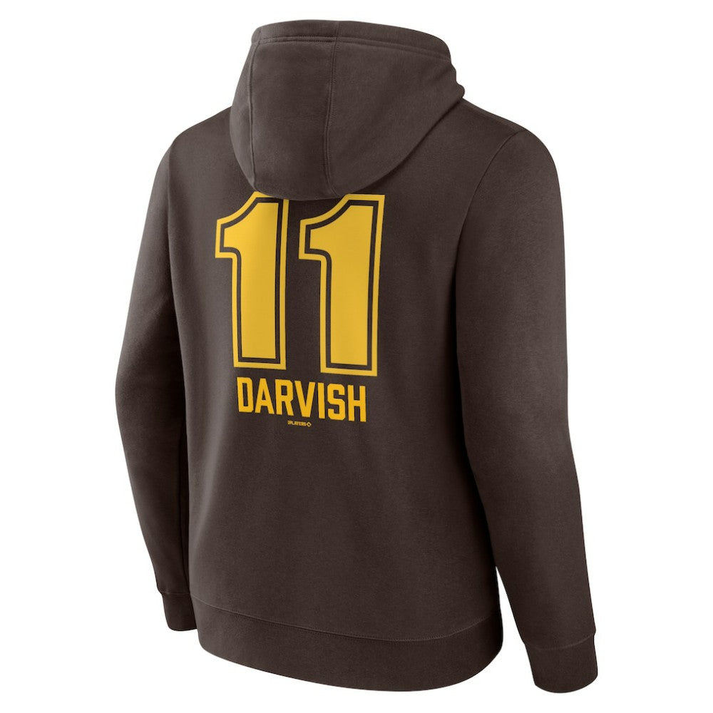 Yu Darvish San Diego Padres Fastball Player Name & Number Pullover Hoodie - Brown Hoodies