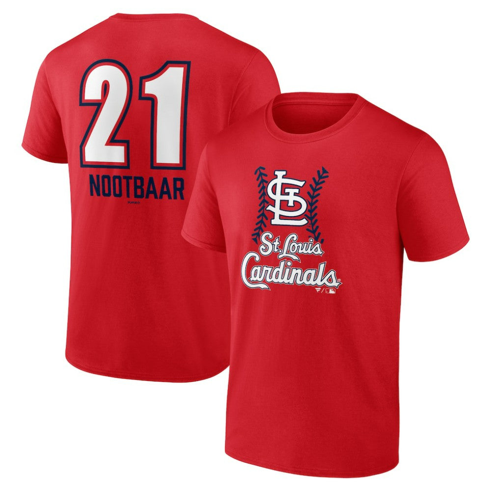Lars Nootbaar St. Louis Cardinals Fastball Player Name & Number T-Shirt - Red T-shirts