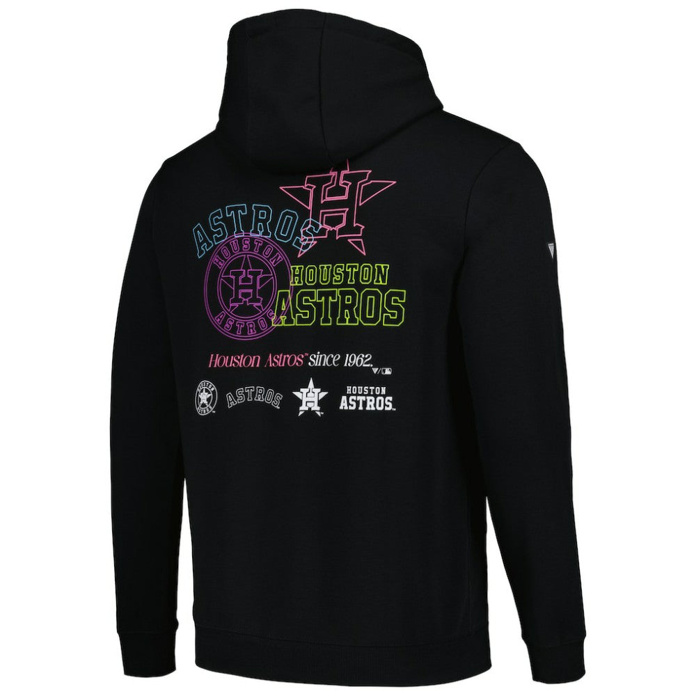 Houston Astros Levelwear Podium Vintage Pullover Hoodie - Black Hoodies