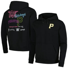 Pittsburgh Pirates Levelwear Podium Vintage Pullover Hoodie - Black Hoodies
