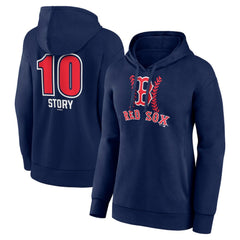 Trevor Story Boston Red Sox Women's Fastball Player Name & Number Pullover Hoodie - Navy Hoodies