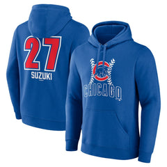 Seiya Suzuki Chicago Cubs Fastball Player Name & Number Pullover Hoodie - Royal Hoodies