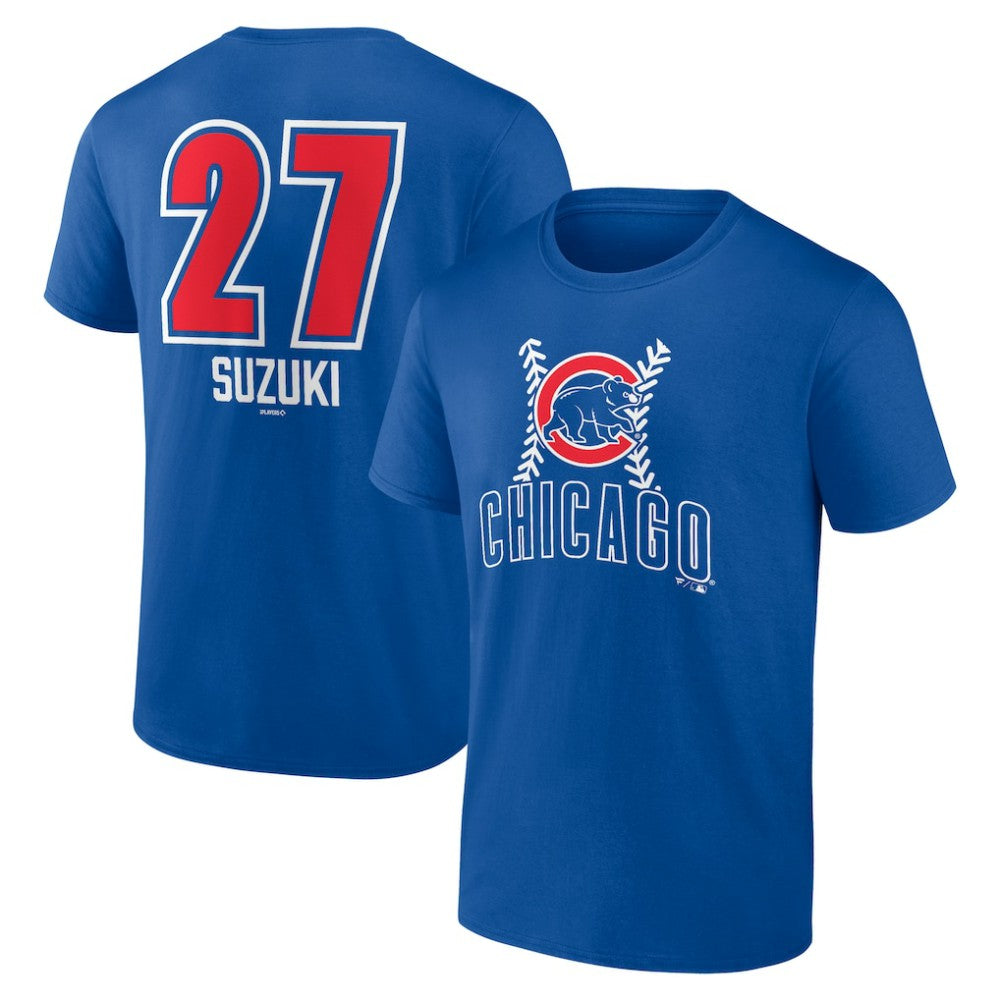 Seiya Suzuki Chicago Cubs Fastball Player Name & Number T-Shirt - Royal T-shirts