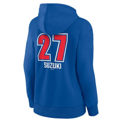 Seiya Suzuki Chicago Cubs Women's Fastball Player Name & Number Pullover Hoodie - Royal Hoodies