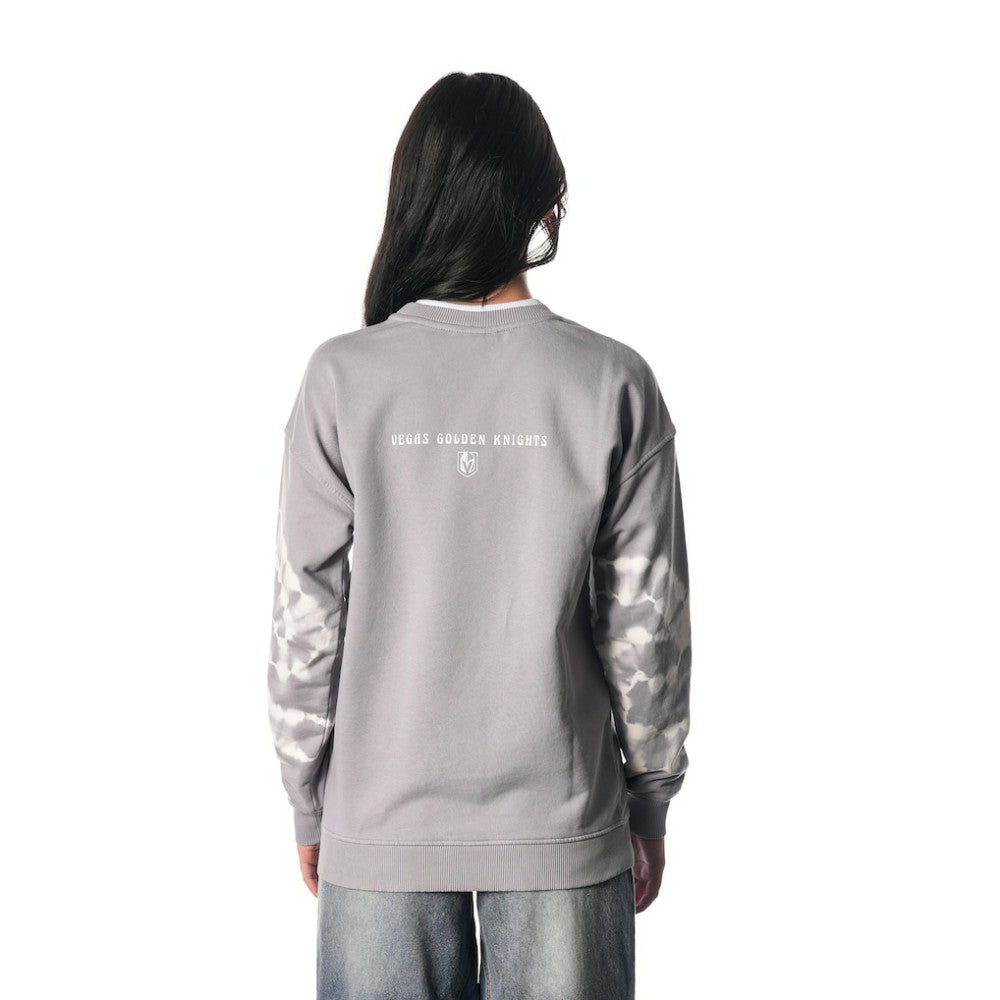 NHL Vegas Golden Knights The Wild Collective Unisex Tie-Dye Double Collar Pullover Sweatshirt - Gray