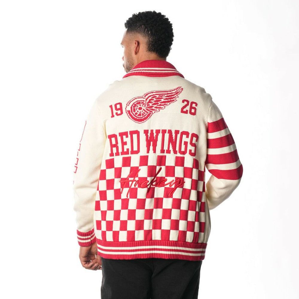 NHL Detroit Red Wings The Wild Collective Unisex Jacquard Full-Zip Sweater - Cream
