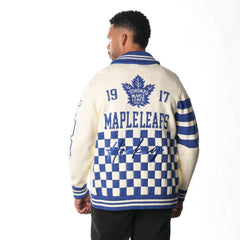 NHL Toronto Maple Leafs The Wild Collective Unisex Jacquard Full-Zip Sweater - Cream
