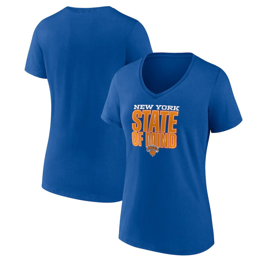 New York Knicks Pick & Roll Coverage V-Neck T-Shirt Blue