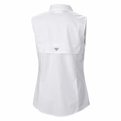 Houston Texans Women's PFG Tamiami Omni-Shade Sleeveless Button-Up Shirt White