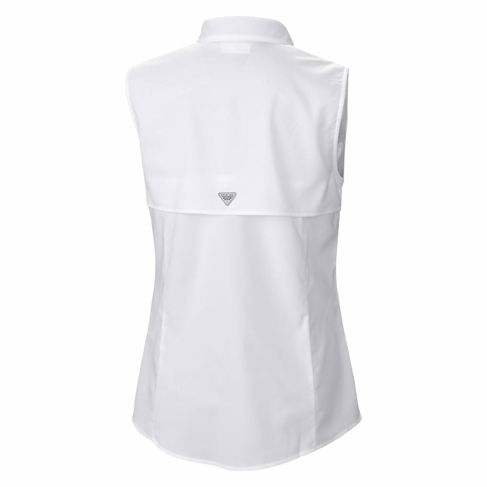 Jacksonville Jaguars Women's PFG Tamiami Omni-Shade Sleeveless Button-Up Shirt White