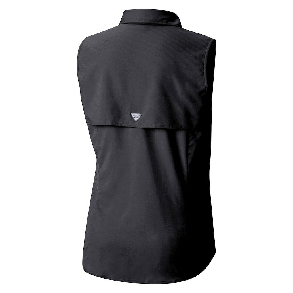 Minnesota Vikings Women's PFG Tamiami Omni-Shade Sleeveless Button-Up Shirt Black