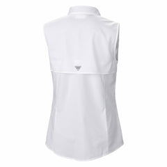 Pittsburgh Steelers Women's PFG Tamiami Omni-Shade Sleeveless Button-Up Shirt White