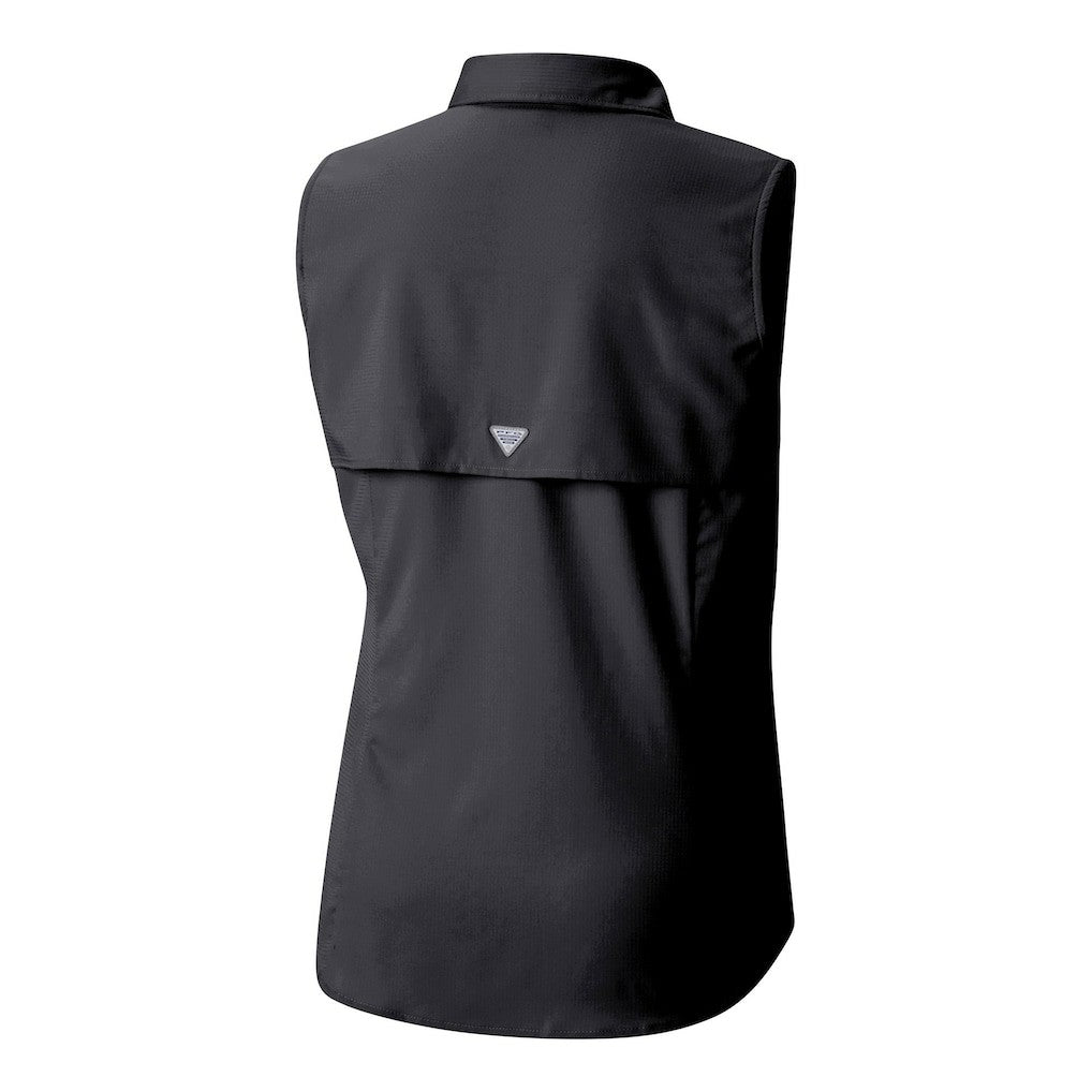 Pittsburgh Steelers Women's PFG Tamiami Omni-Shade Sleeveless Button-Up Shirt Black
