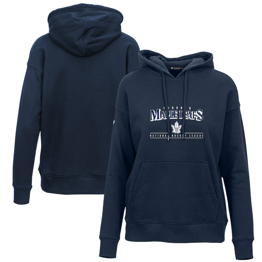 NHL Toronto Maple Leafs Levelwear Women's Retro Adorn Spellout Pullover Hoodie - Navy