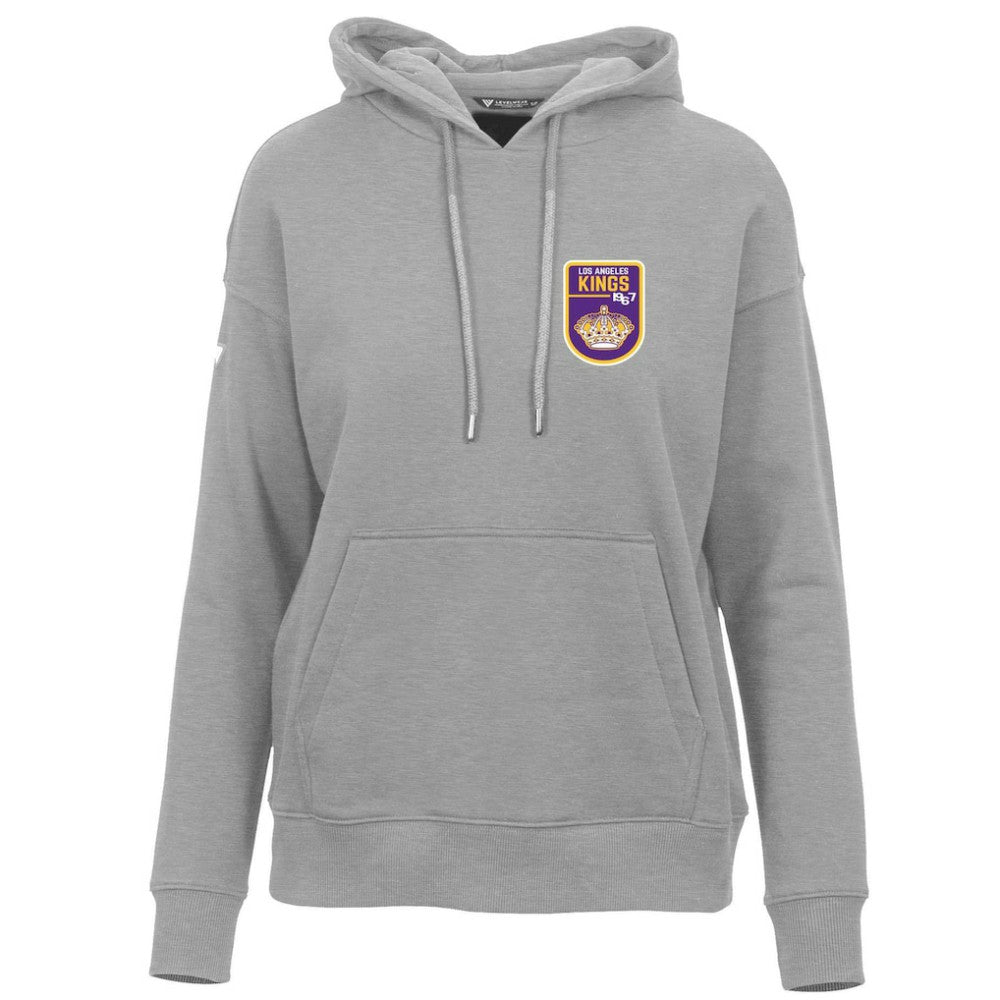 NHL Los Angeles Kings Levelwear Women's Retro Adorn Pullover Hoodie - Gray