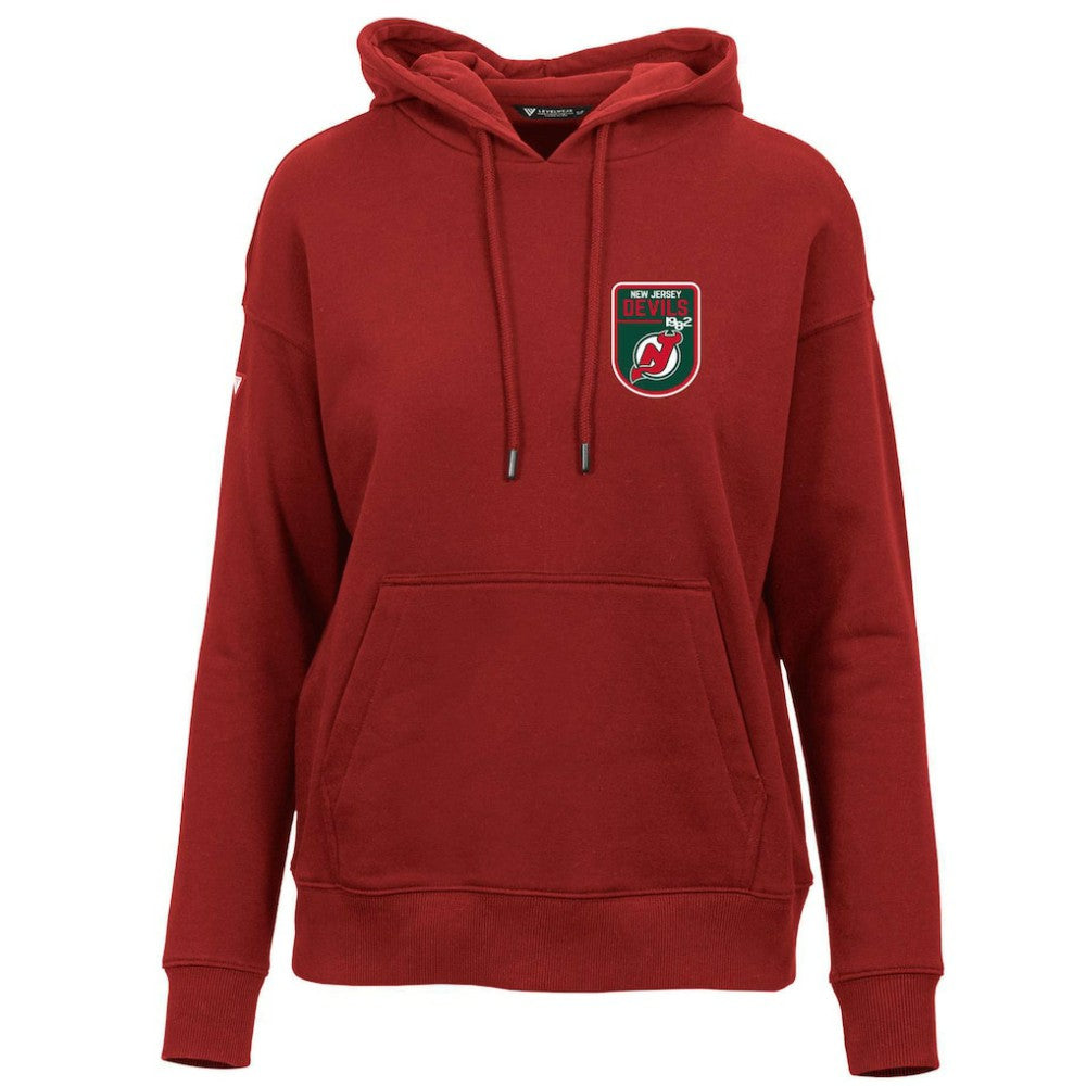 NHL New Jersey Devils Levelwear Women's Retro Adorn Pullover Hoodie - Red