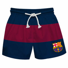 Barcelona Vive La Fete Youth Stripe Swim Trunks Navy/Maroon