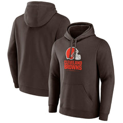 Cleveland Browns Team Lockup Pullover Hoodie Brown