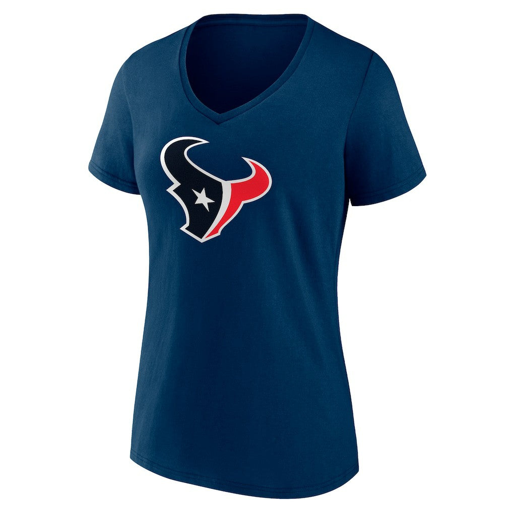 C.J. Stroud Houston Texans Women's Icon Player Name & Number V-Neck T-Shirt Navy