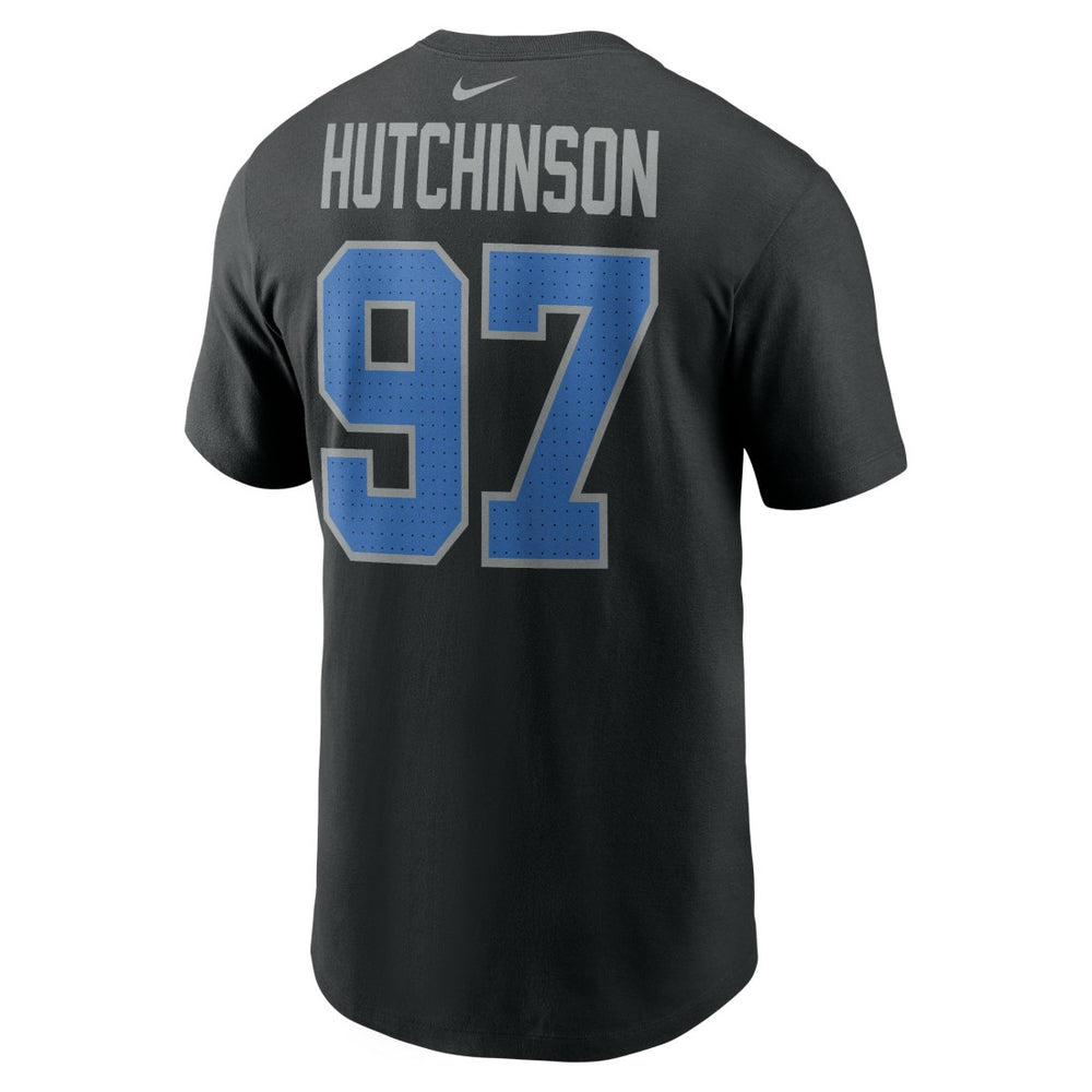 Aidan Hutchinson Detroit Lions Player Name & Number T-Shirt Black