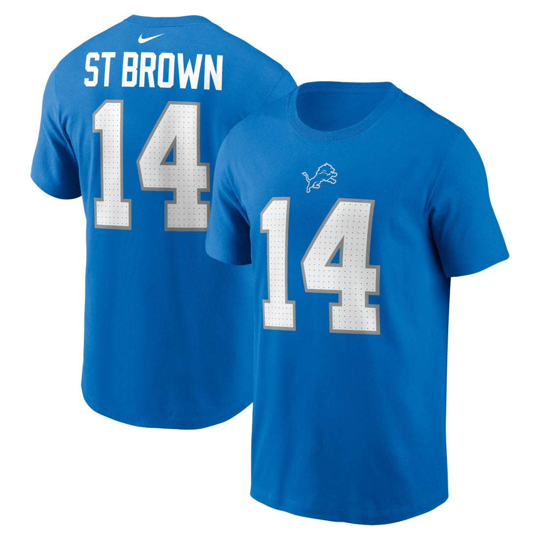 Amon-Ra St. Brown Detroit Lions Name & Number T-Shirt Blue