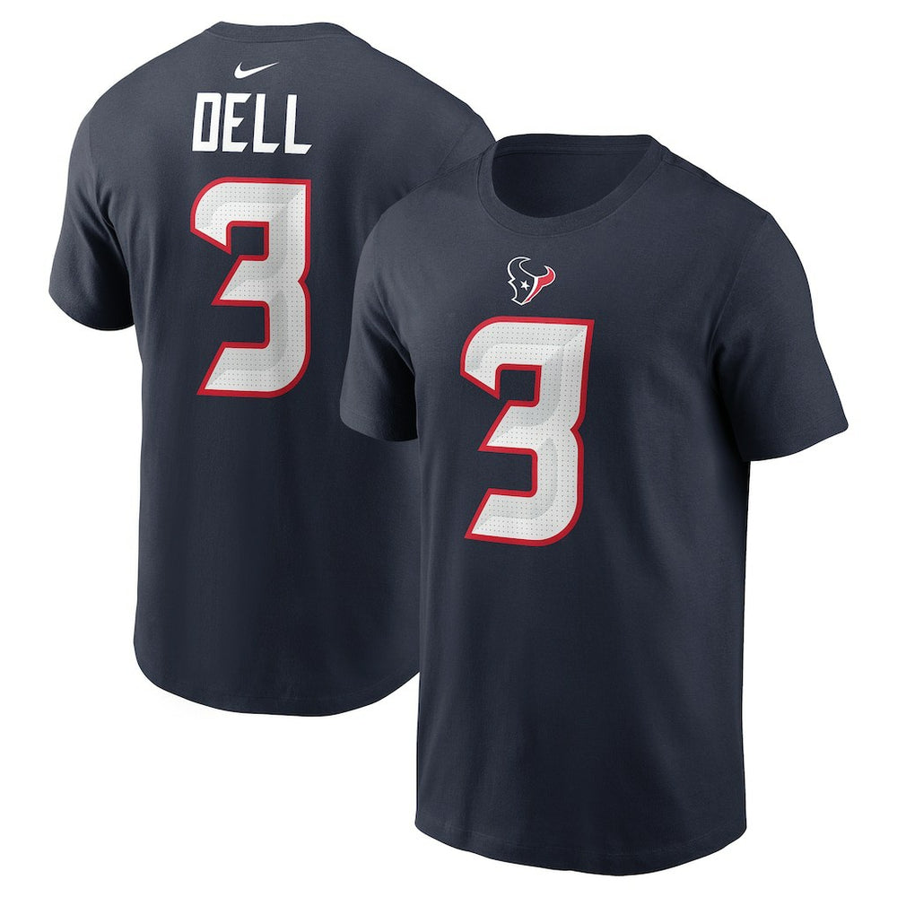 Tank Dell Houston Texans Player Name & Number T-Shirt Navy