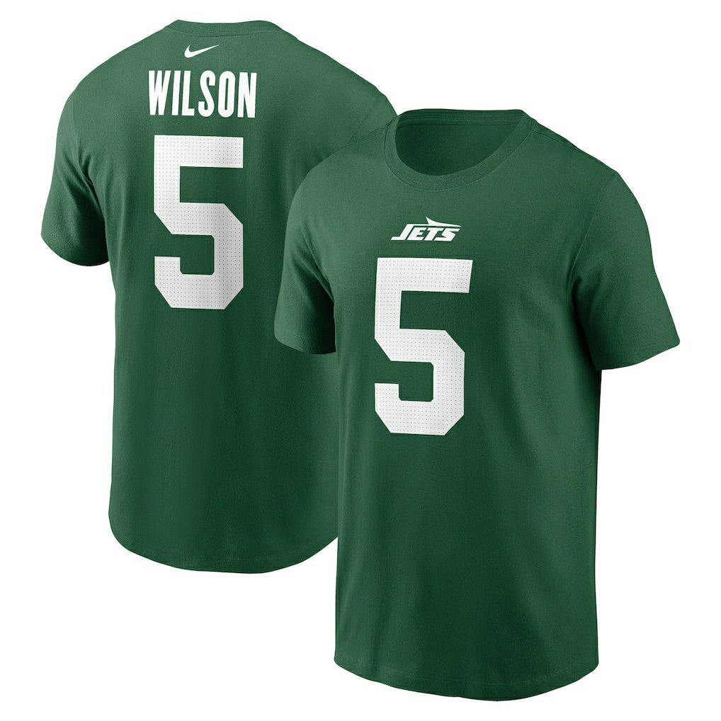 Garrett Wilson New York Jets Name & Number T-Shirt Green