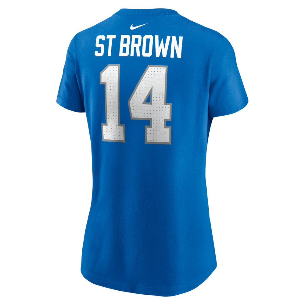 Amon-Ra St. Brown Detroit Lions Women's Player Name & Number T-Shirt Blue