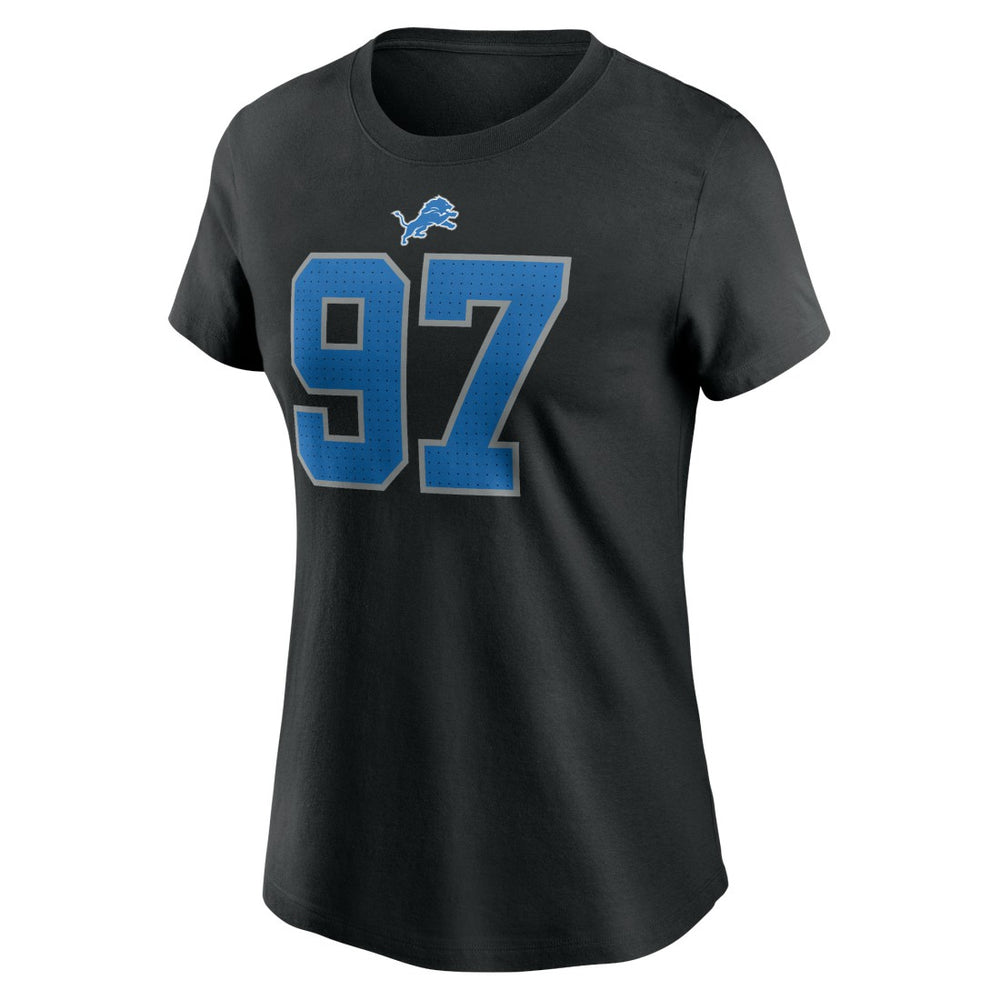 Aidan Hutchinson Detroit Lions Women's Player Name & Number T-Shirt Black
