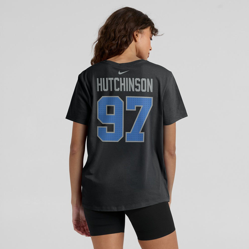Aidan Hutchinson Detroit Lions Women's Player Name & Number T-Shirt Black