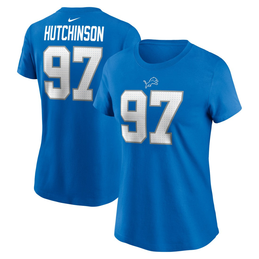 Aidan Hutchinson Detroit Lions Women's Player Name & Number T-Shirt Blue