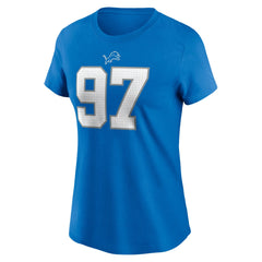 Aidan Hutchinson Detroit Lions Women's Player Name & Number T-Shirt Blue