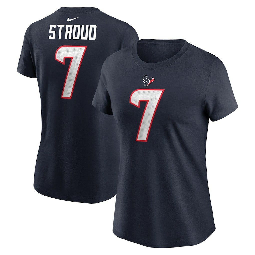 C.J. Stroud Houston Texans Women's Player Name & Number T-Shirt Navy